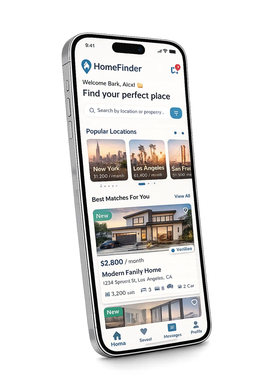 HomeFinder app screen