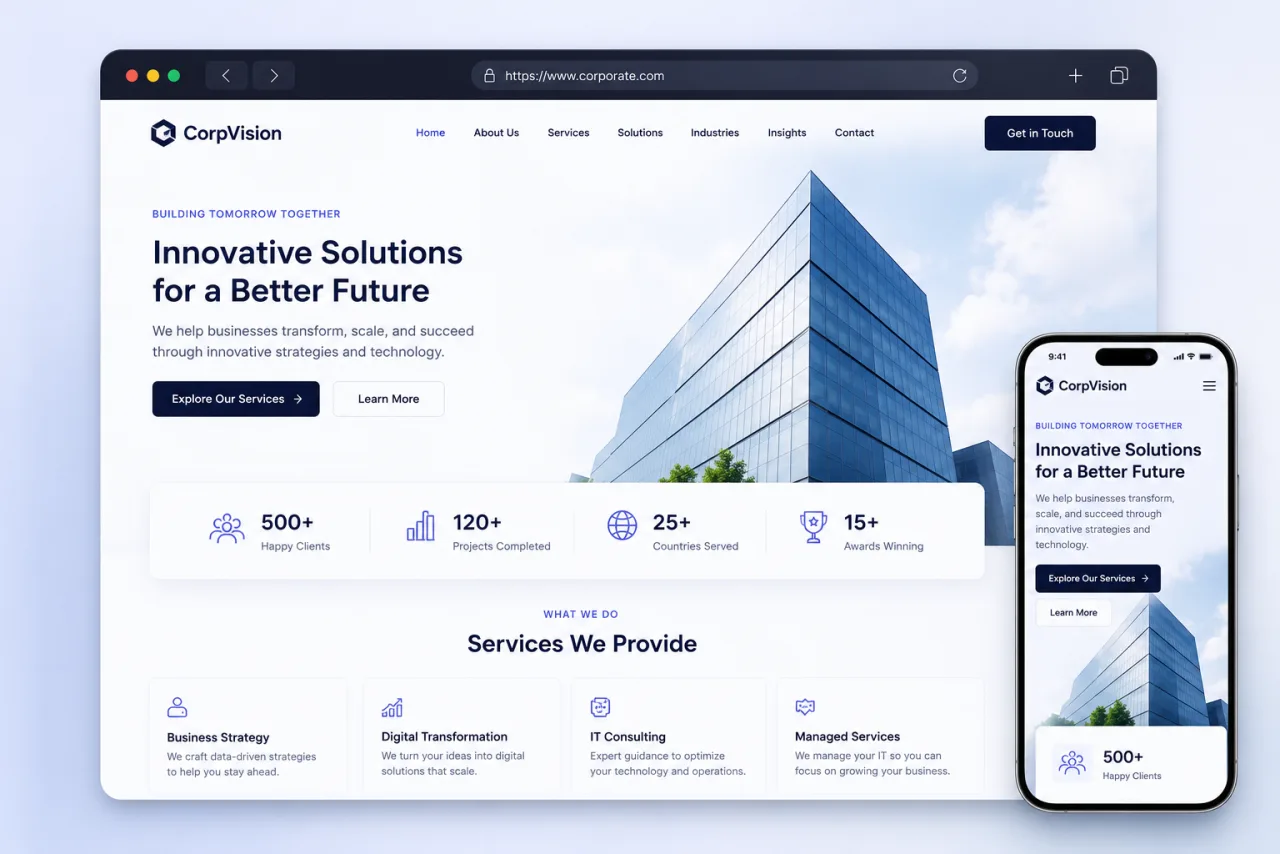 Corporate Website preview