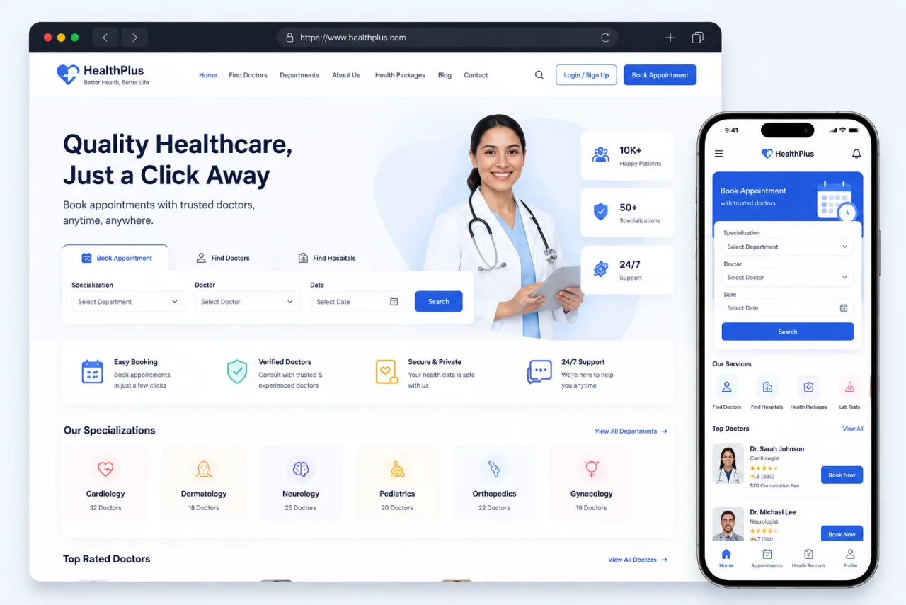 Healthcare Booking preview